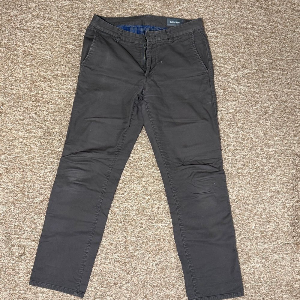 Men's Flannel-Lined Black Pants